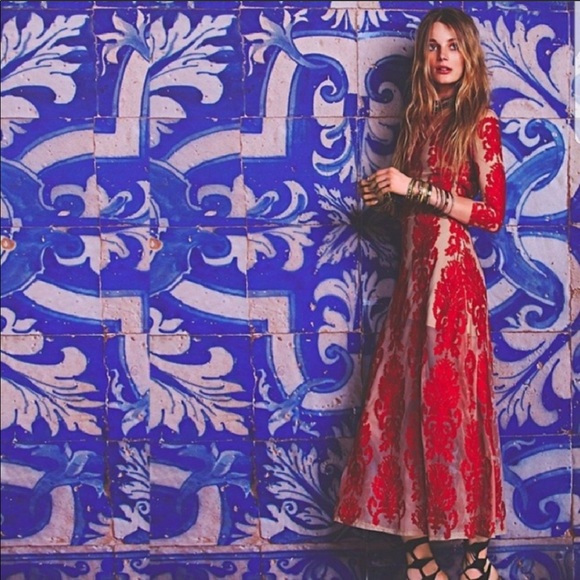 For Love And Lemons Dresses & Skirts - For Love and Lemons San Marcos Red Maxi Dress XS